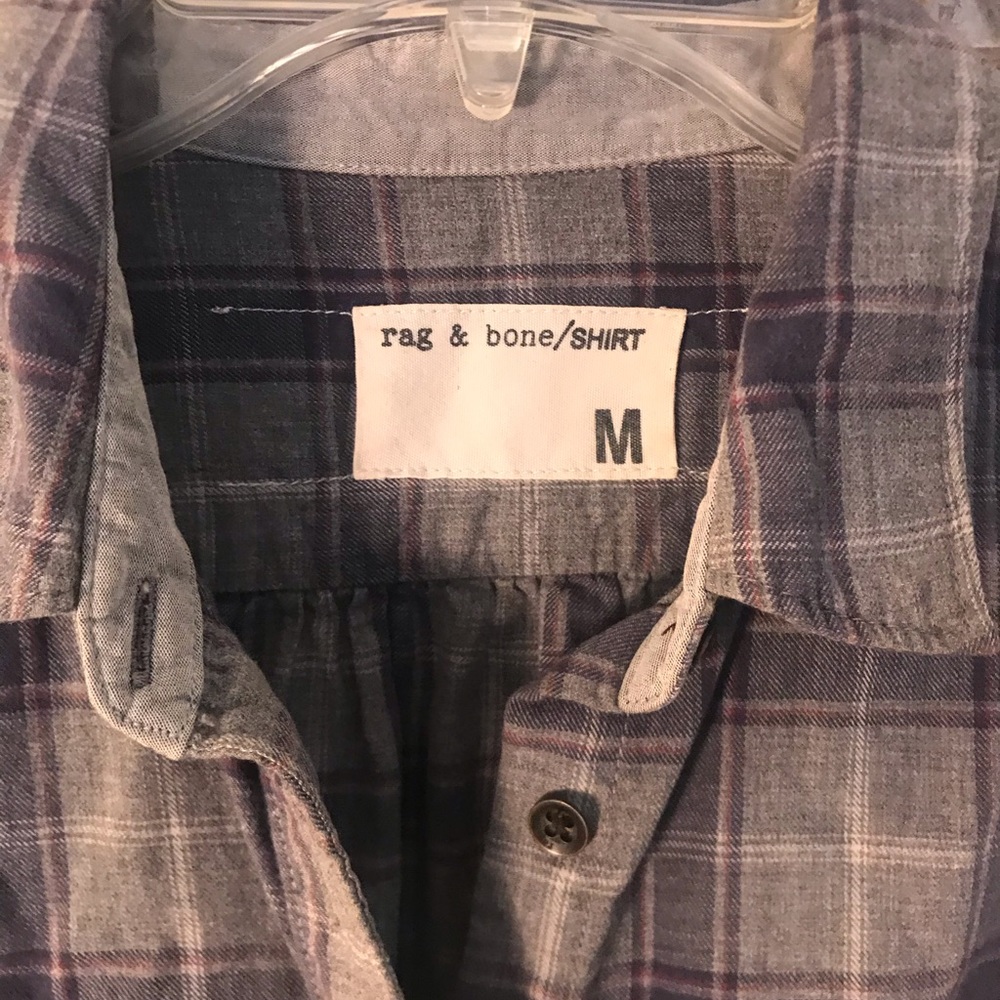 Rag and Bone plaid button down shirt pockets